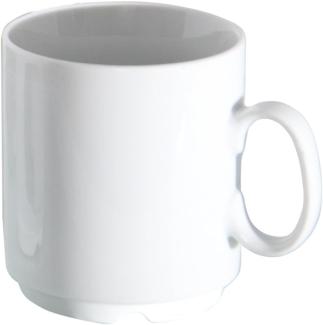 Van Well Porzellan Kaffeebecher Profi 280ml weiß stapelbar Kaffeetasse Tasse Becher Geschirr