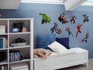 Komar Wandtattoo Avengers Crew - Größe 50 x 70 cm (8 St), Künstler: Komar, selbstklebend, Wandsticker, Kinderzimmer