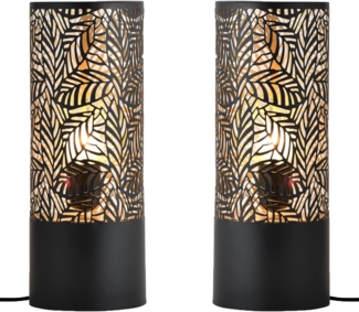 Marrakesch Orient & Mediterran Interior Nachttischlampe 2er Set Skandinavische Deko Tischlampe Lampe Verdure Klein Schwarz, ohne Leuchtmittel, Tischlampe