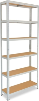 shelfplaza OFFICE 200x120x60 cm Schwerlastregal in lichtgrau mit 6 Böden und 145 kg Traglast pro Boden