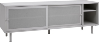 FJORDFORM Tv Lowboard, tv-Tisch, graues Metall, kommode schiebetüren