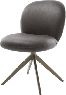 Drehstuhl Nube-Flex Mikrofaser Anthrazit Vintage Kreuzgestell breit Effektfinish Titan 360° drehbar Taschenfederkern