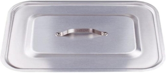 Pentole Agnelli Deckel eckig Plan zu Ecken rund, Aluminium, Silber 65x43 cm Silber-schwarz