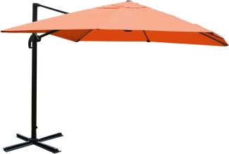 Gastronomie-Ampelschirm HWC-A96, Sonnenschirm, 3x4m (Ø5m) Polyester/Alu 26kg ~ terracotta ohne Ständer, drehbar