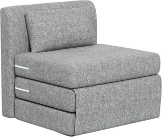 HOMCOM Sitzkissen 2-in-1 Klappbar Schlafsofa mit Leinenoptik, für Wohnzimmer, Schlafzimmer, Grau