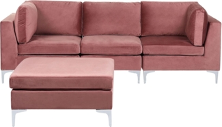 Sofa mit Ottomane EVJA Rosa Samtstoff Symmetrisch