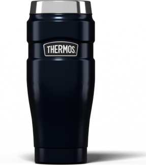 THERMOS STAINLESS KING Thermobecher aus Edelstahl blau 0,47l - Coffee to Go Becher, absolut dicht, spülmaschinenfest, 7h heiß & 18h kalt, mit Haken für Teebeutel, BPA-frei