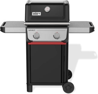 Weber Spirit E-210 Gasgrill, 2 Brenner, 51 x 46cm Grillfläche, Warmhalterost, Deckelthermometer, 2 Räder - Schwarz/Silber (1500833)