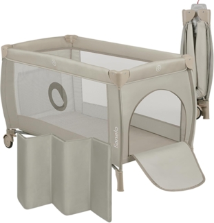 Lionelo Stefi Plus Reisebett bis 15 kg Babybett Kinderreisebett mit Matratze Seitlicher Eingang mit Reißverschluss Hochwertige Schaumstoffmatratze