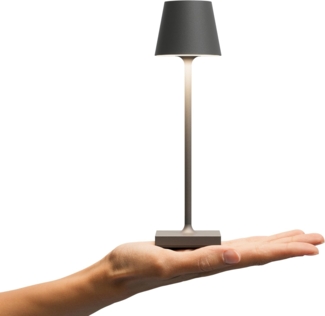 SIGOR LED Tischleuchte NUINDIE Pocket Graphitgrau, Dimmbar, 1 LED Platine, 2.700 K / 2.200 K