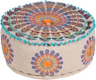 Marrakesch Orient & Mediterran Interior Hocker Orientalische Pouf Hocker Deko Mandala Dilara (1 St), Handarbeit