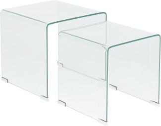 Beistelltisch 2er Set Glas transparent rechteckig KENDALL