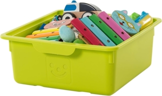 Iris Ohyama, Kunststoff-Aufbewahrungsbox für Kinder, 2er-Set, 10 l, BPA-frei -KDL-330 - Grün, stapelbar, Verschlussclips - B33 x T31,5 x H13,5 cm