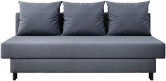 Designer Sofa Lino mit Schlaffunktion Stoff Blau