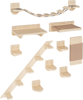 QLS Katzen-Kletterwand, Wandliege Katzenliege Katzenbett Katzenregal und andere Elemente