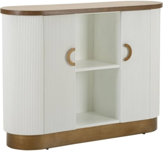 Dmora Sideboard Weiß 121 x 41 x 90 cm, 3 Böden, 6 Fächer, Anrichte