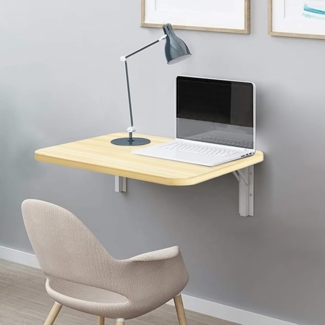 Shally Dogan Klappbarer Wandtisch, 60x40 cm, aus Holz, zusammenklappbar, platzsparend, vielseitig, Schreibtisch, Esstisch, Wohnzimmer, Badezimmer, Küche (Eiche)