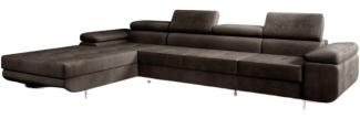 Designer Sofa Calvera Maxi mit Schlaf- und Klappfunktion (Samt) Dunkelbraun Links