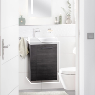 Fackelmann SBC B. PERFEKT Waschbeckenunterschrank 45 cm, Anthrazit Holzoptik, rechts