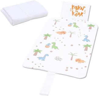 Wickelunterlage für unterwegs - kompakte Wickelauflage 80x45 cm faltbare Unterlage zum Wickeln wassserfest waschbare changing mat Dinosaurier