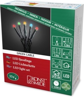 Konstsmide Micro LED Lichterkette gefrostet Innen 35 bunte Dioden 5,3 m