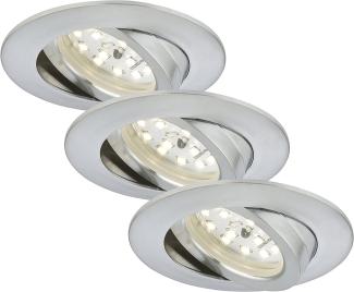 Briloner 3er Set LED Einbauleuchten Attach alu Ø 8,2 cm