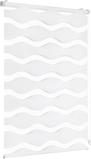 Sekey Doppelrollo Wellen Klemmfix ohne Bohren für Fenster, Doppelrollo 70 cm breit, Duo Rollo Welle Jalousie Sonnenschutz, 70x130cm, Weiß