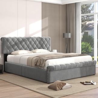 OKWISH Schlafsofa Daybett Tagesbett Doppelbett Stauraumbett Kinderbett Polsterbett, Ohne Matratze