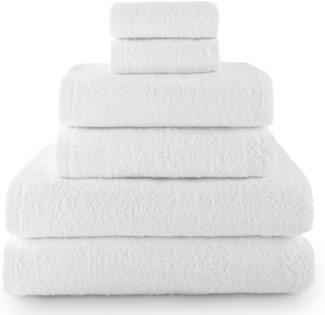 Top Towel - Plus - Große Badetücher - Badezimmerhandtücher - 2 Gesichts- oder Bidethandtücher + 2 Hand- oder Waschbeckenhandtücher + 2 Duschtücher - 100 % Baumwolle - Weiß