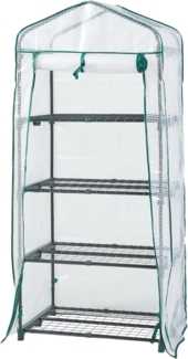 Gewächshaus Chaam mit 4 Ablagen 158x69x49cm Weiß [en. casa]