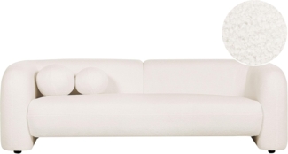 3-Sitzer Sofa Bouclé weiß LEIREN