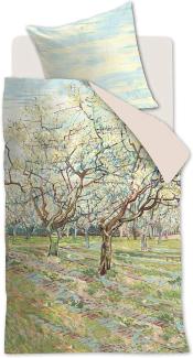 beddinghouse Mako Satin Bettwäsche 2 teilig Bettbezug 135 x 200 cm Kopfkissenbezug 80 x 80 cm Orchard 197138 Natur