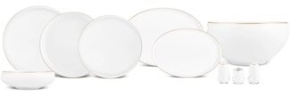 Karaca Geschirr-Set Streamline New Sunset Gold Geschirrset 59 Teilig New Generation Bone, Kombigeschirr Porzellan Tafelservice Tellerset Spülmaschinenfest