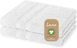 Lavea Seiftuch Bali, 30x30cm aus 100% Bio-Baumwolle, einzigartig weiche Seiftücher mit Aufhänger (Set, 2-St), hochwertige und nachhaltige Premium Waschlappen - schonende Reinigung