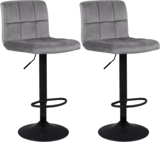 Duhome Barhocker, Barhocker 2ER Set Barstuhl Kunstleder oder Stoff Samt Stoff Lederoptik