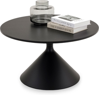 IDIMEX Couchtisch ISOMA, runder Beistelltisch Ø70cm Holzoptik & Metallgestell modern schwarz