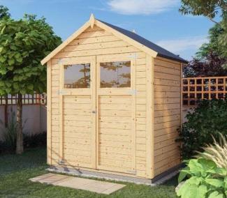 Alpholz Gerätehaus Alisha Gerätehaus aus Holz Geräteschrank mit 14 mm Wandstärke Gartenhaus mit Montagematerial