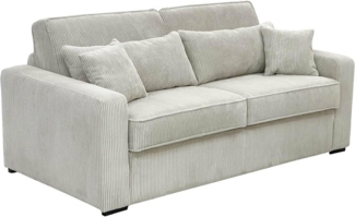 Vente-unique - Schlafsofa mit Matratze 4-Sitzer - Liegefläche 160 cm - Matratze 16 cm - Cord - beige - MONDOVI