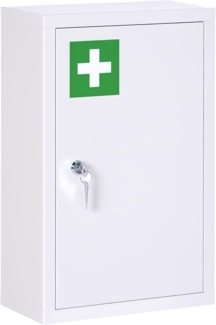 Kleankin Medizinschrank Apothekerschrank mit 3 Schichten (Medikamentenschrank, 1-St, Arzneischrank) Stahl, Weiß, 30 x 14 x 46 cm