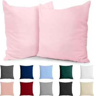 Kissenbezug 40x40 Baumwolle Renforcé (2er-Set) - Rosa - Dicht gewebt mit 57 Fäden/cm² - 40x40 cm Kissenbezug - Oeko Tex Zertifiziert - Dreamzie