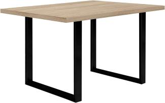 FORTE Tables Esstisch, Holzwerkstoff, Beige/Schwarz, 140 x 74,7 x 90 cm