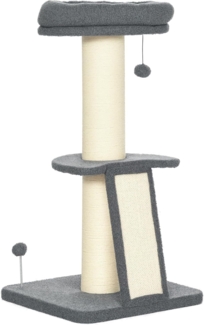 PawHut Kratzbaum Kratzbaum, eine Plattform, hängender Spielball, 60 x 40 x 142 cm