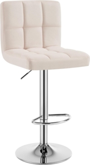 WOLTU® 1 x Barhocker Barstuhl Tresenhocker Stuhl drehbar und höhenverstellbar Tresen Hocker Leinen Cremeweiß BH32cm-1