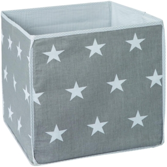 roba Aufbewahrungsbox 'Little Stars' - Canvas-Box für Spielzeug & Deko - Grau mit weißen Sternen