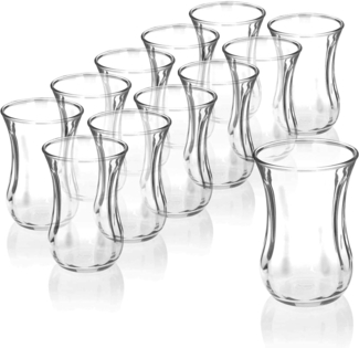 Pasabahce 12er-Set 42021 Türkische Teegläser Teeglas Tee Glas "Optik" 120cc Gläser-Set