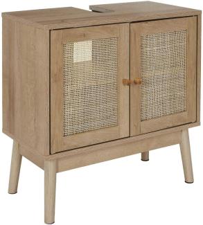 HOME DECO FACTORY, HD0227, Waschtischunterschrank, Modell Bali, Natural Crush Collection, Möbel, Schrank, Badezimmermöbel, 60 x 70 x 30 cm, Braun, Holz – Spanplatten, 60 x 70 x 30 cm