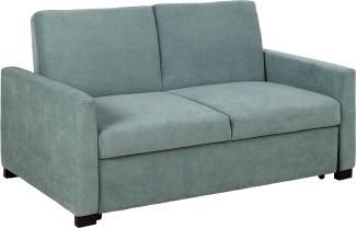 AC Design Furniture Maika Bettcouch in Dusty Green, 2-Sitzer Sofa mit Schlaffunktion und Armlehnen, Verstellbare Rückenlehne, Polstersofa Grün mit Schwarzen Holzbeinen, B: 153 x H: 84 x T: 98 cm