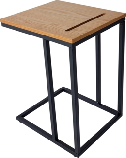 riess-ambiente Beistelltisch SCANDINAVIA 43cm natur / schwarz, Eichen-Design · mit Tablet-Halterung · Metall · Industrial