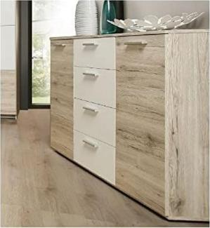 Kommode VALERIE Sideboard Anrichte in Sandeiche weiß