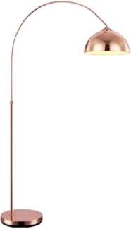 LED Bogenleuchte, Kupfer, Fußschalter, H 196 cm